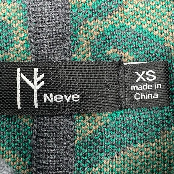 Neve Merino Wool Cardigan Knit Sweater Womens XS Gray Green Boho Cottagecore - Picture 13 of 16